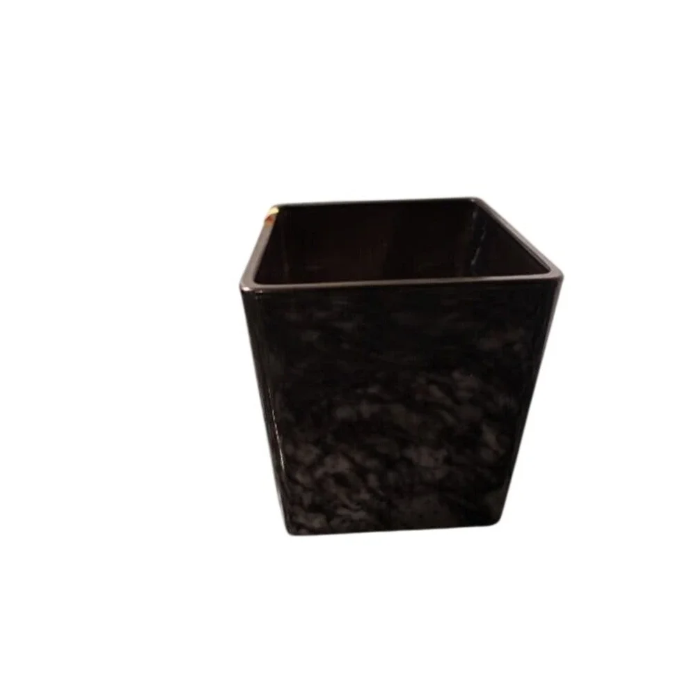 Luv Imports Smoked Black Glass Square Vase 5x4 Modern‎ Minimalist Decor